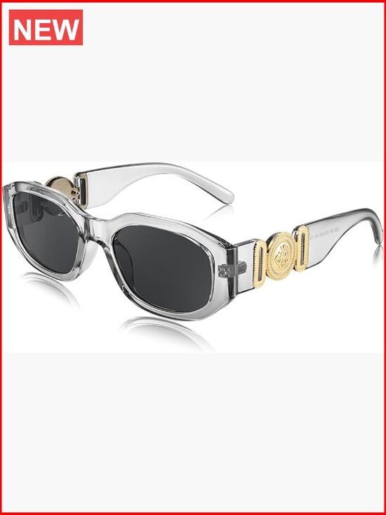 Retro Trendy Rectangle Sunglasses for Women Men Vintage 90s Small Narrow Square main image 5